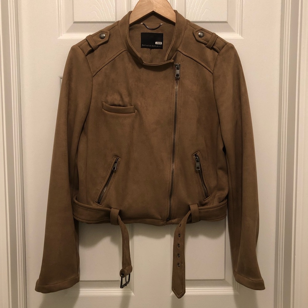 BANANA REPUBLIC vegan suede Moto jacket